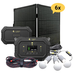 Lion Energy Safari solar generator kit with XP expansion, solar panels and emergency lighting