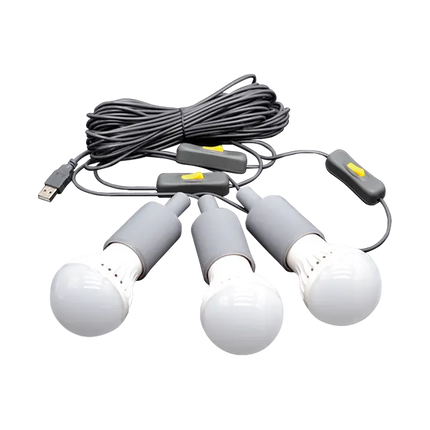 3 LED LIGHT BULB STRING - USB